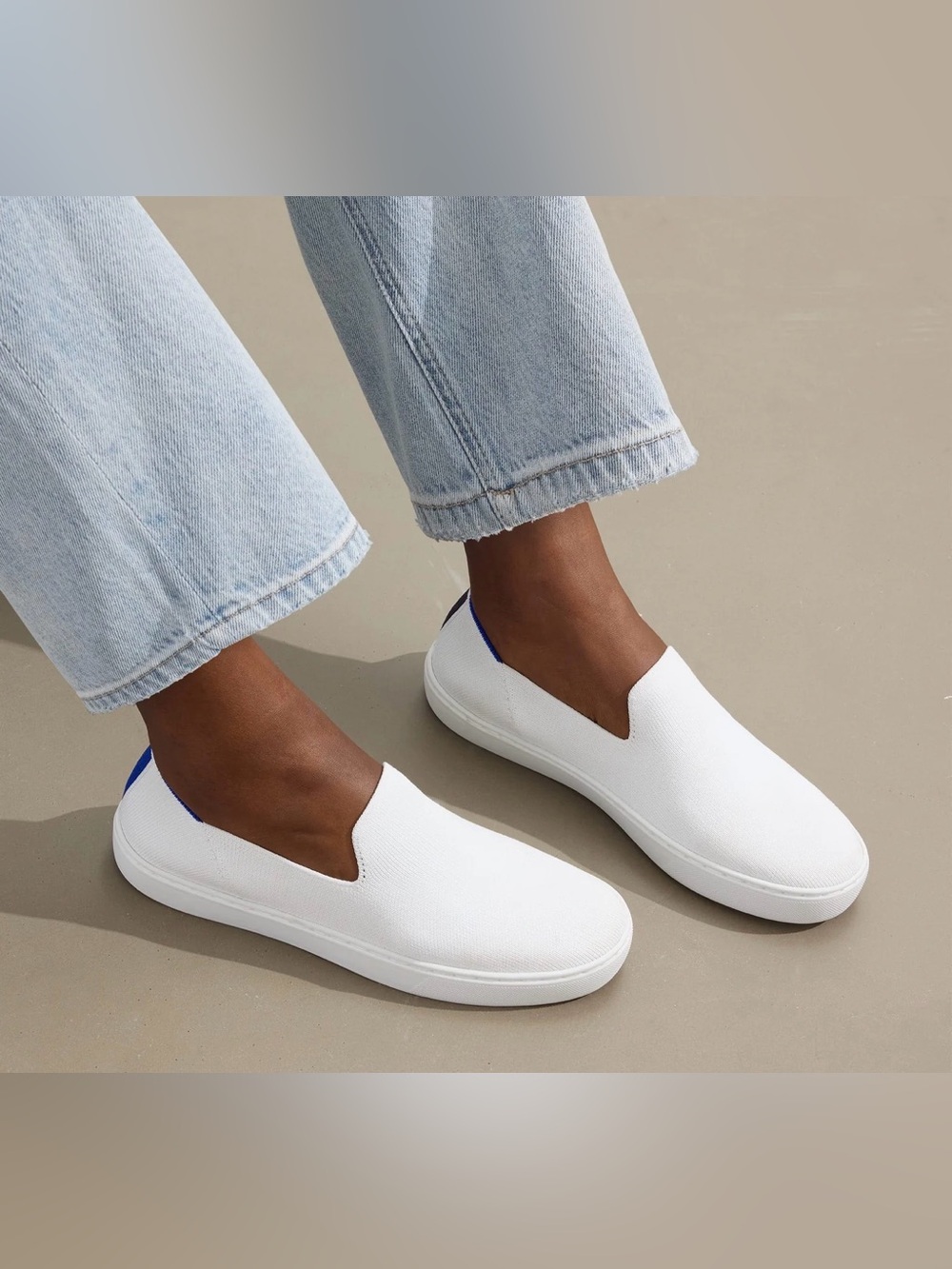 Like New- Rothy’s White Slip-On Sneakers Women’s Size 8.5